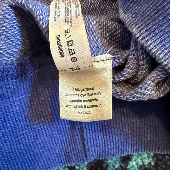 We The Free (Free People) Cropped V-Neck Hoodie - Blue - Size Extra Small - Picture 9 of 12